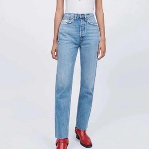 RE/DONE Ultra high waist stove pipe jeans 70s
